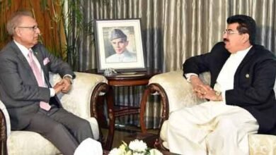 صدر مملکت سے چیئرمین سینیٹ صادق سنجرانی کی الوداعی ملاقات