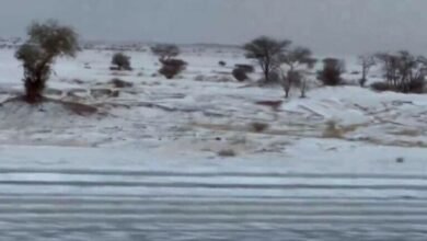 سعودی عرب: صحرائے عفیف میں برفباری نے سب کو حیران کردیا