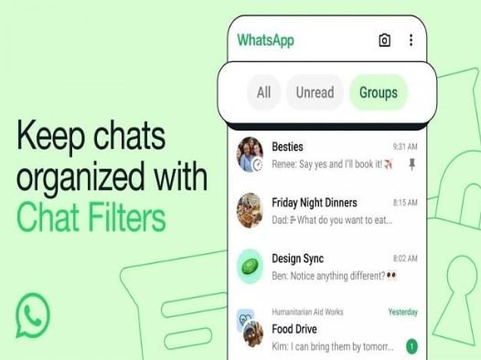 واٹس ایپ نے چیٹ فلٹر نامی نیا فیچر متعارف کرادیا