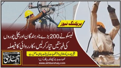 لیسکو نے 200 بڑے نادہندگان اور بجلی چوروں کی فہرستیں تیار کرلیں، کارروائی کا فیصلہ