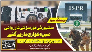 خیبرپختونخوا: سکیورٹی فورسز کی کارروائی میں 5 خوارج مارے گئے