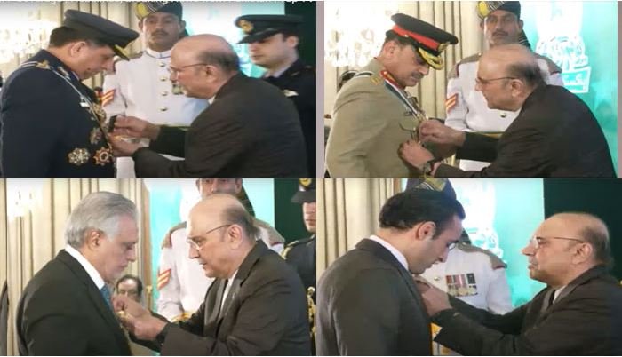 فیلڈ مارشل، ائیر چیف، وفاقی وزراء اور بلاول کو اعلیٰ اعزازات سے نواز دیا گیا
