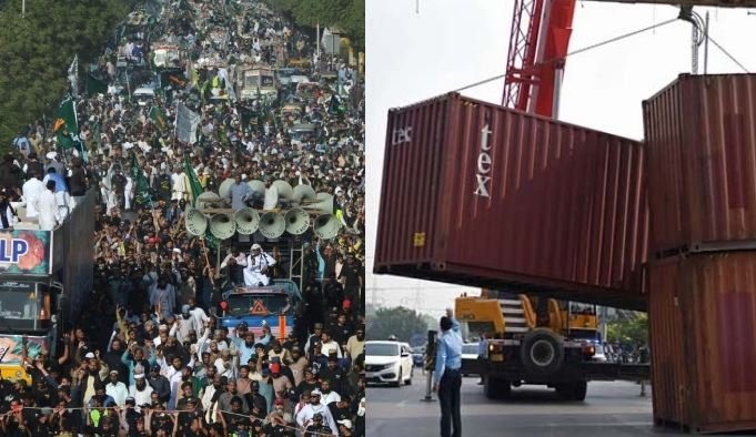 ٹی ایل پی کا اسلام آباد کی طرف ممکنہ مارچ، شہر میں سکیورٹی سخت، فیض آباد پر کنٹینر پہنچادیے گئے